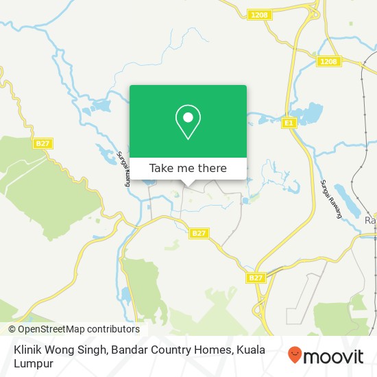Peta Klinik Wong Singh, Bandar Country Homes