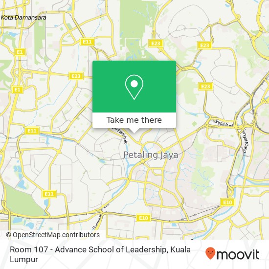 Room 107 - Advance School of Leadership map