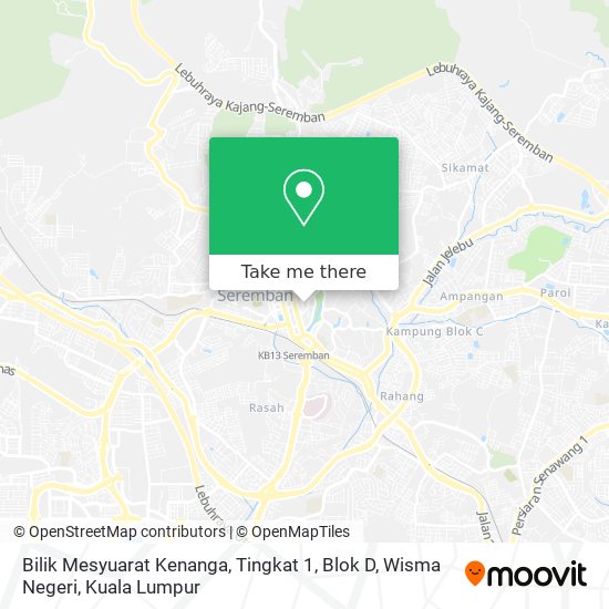 Bilik Mesyuarat Kenanga, Tingkat 1, Blok D, Wisma Negeri map