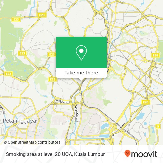 Smoking area at level 20 UOA map