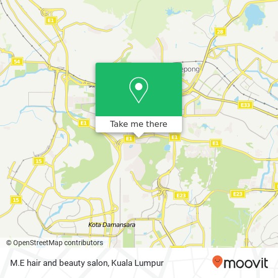 M.E hair and beauty salon map