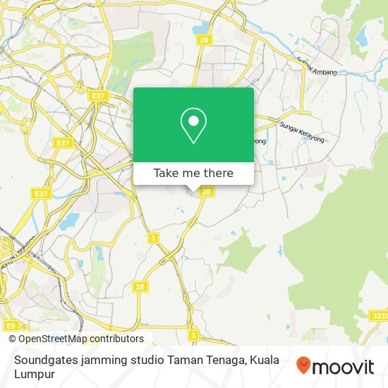 Peta Soundgates jamming studio Taman Tenaga