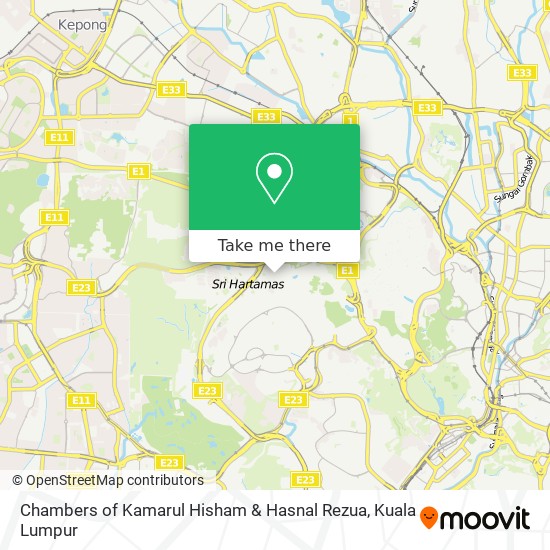 Chambers of Kamarul Hisham & Hasnal Rezua map