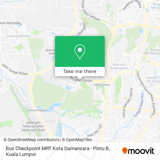 Peta Bus Checkpoint MRT Kota Damansara -  Pintu B
