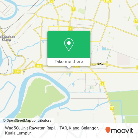 Wad5C, Unit Rawatan Rapi, HTAR, Klang, Selangor map