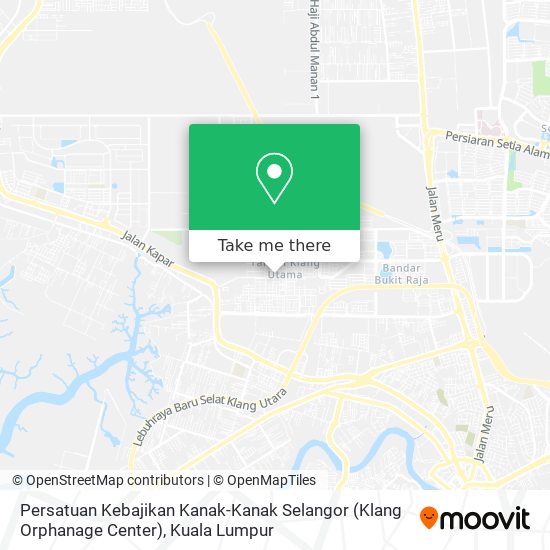 Peta Persatuan Kebajikan Kanak-Kanak Selangor (Klang Orphanage Center)
