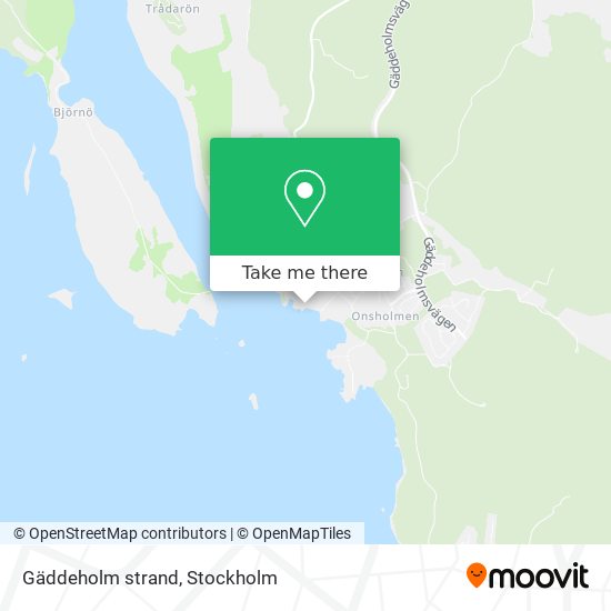 Gäddeholm strand map