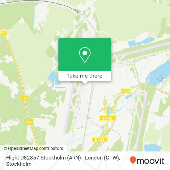 Flight D82857 Stockholm (ARN) - London (GTW) map