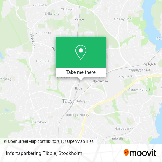 Infartsparkering Tibble map