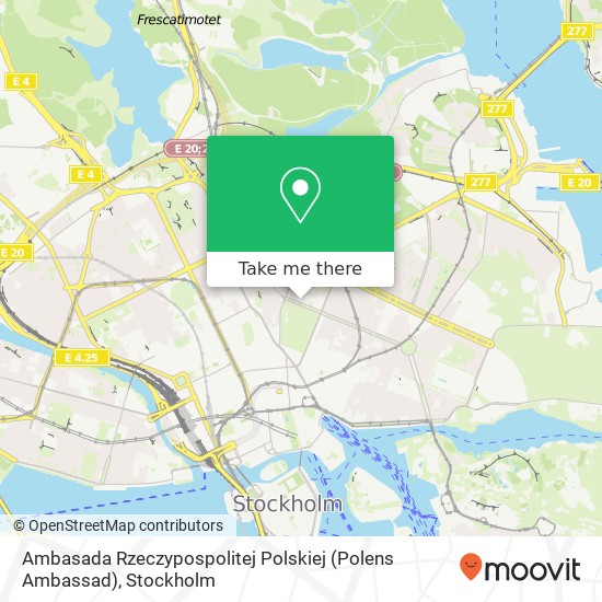 Ambasada Rzeczypospolitej Polskiej (Polens Ambassad) map