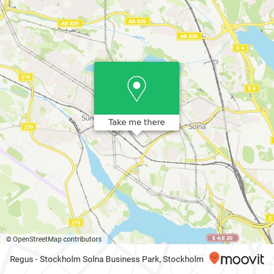 Regus - Stockholm Solna Business Park map