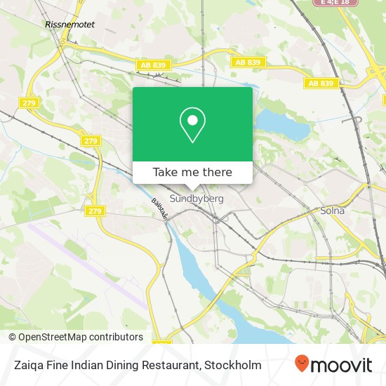 Zaiqa Fine Indian Dining Restaurant map