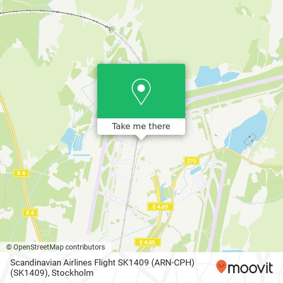 Scandinavian Airlines Flight SK1409 (ARN-CPH) (SK1409) map