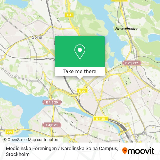 Medicinska Föreningen / Karolinska Solna Campus map