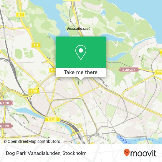 Dog Park Vanadislunden map