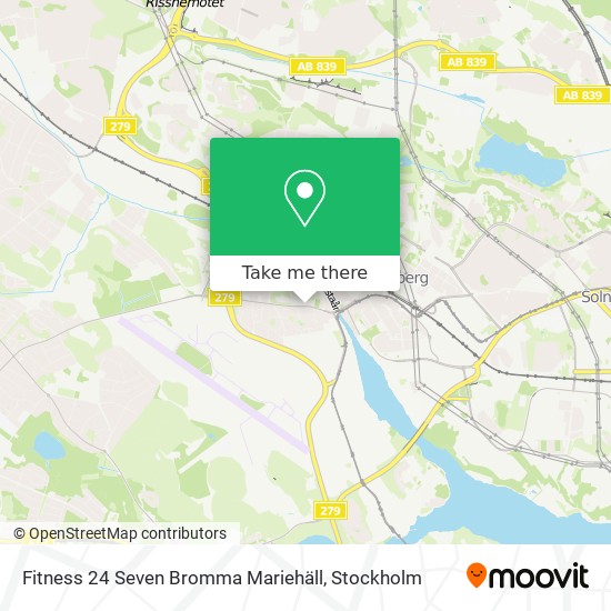 Fitness 24 Seven Bromma Mariehäll map