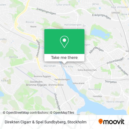Direkten Cigarr & Spel Sundbyberg map