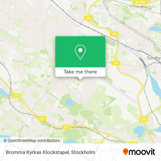 Bromma Kyrkas Klockstapel map