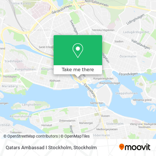 Qatars Ambassad I Stockholm map