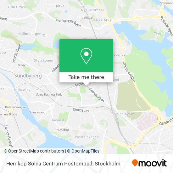 Hemköp Solna Centrum Postombud map