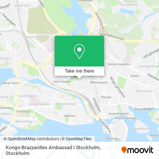 Kongo-Brazzavilles Ambassad I Stockholm map