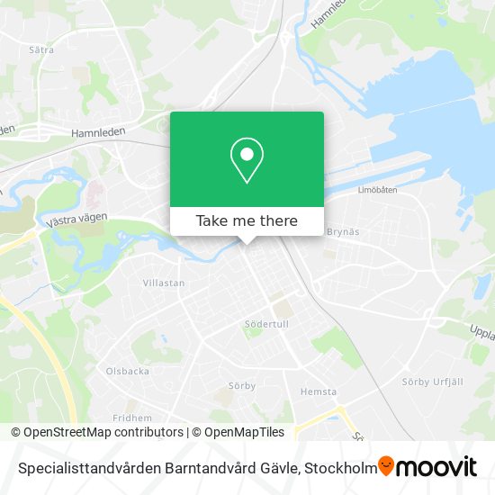 Specialisttandvården Barntandvård Gävle map