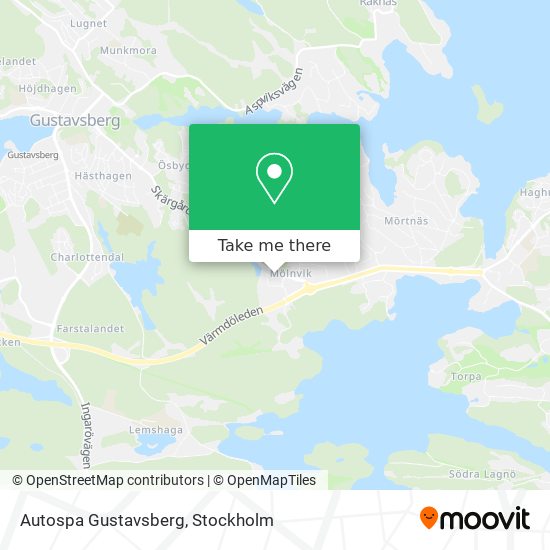 Autospa Gustavsberg map