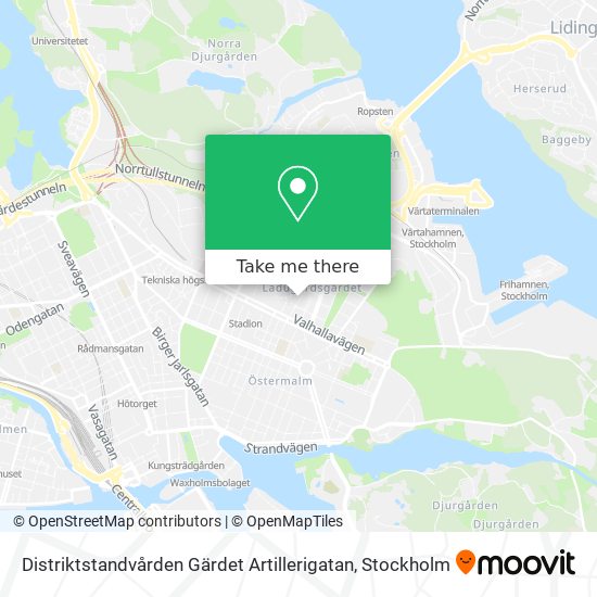 Distriktstandvården Gärdet Artillerigatan map