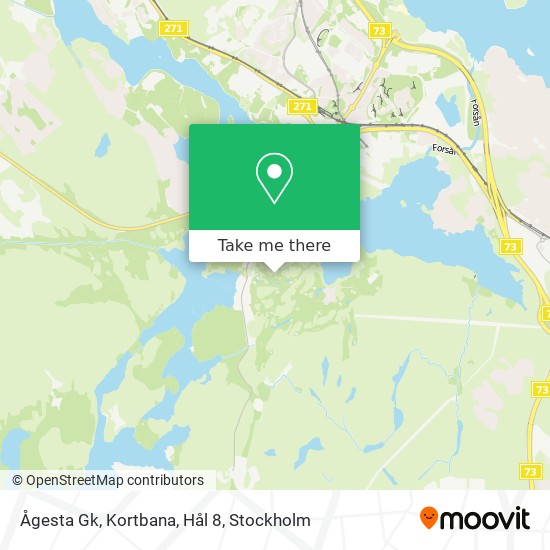 Ågesta Gk, Kortbana, Hål 8 map