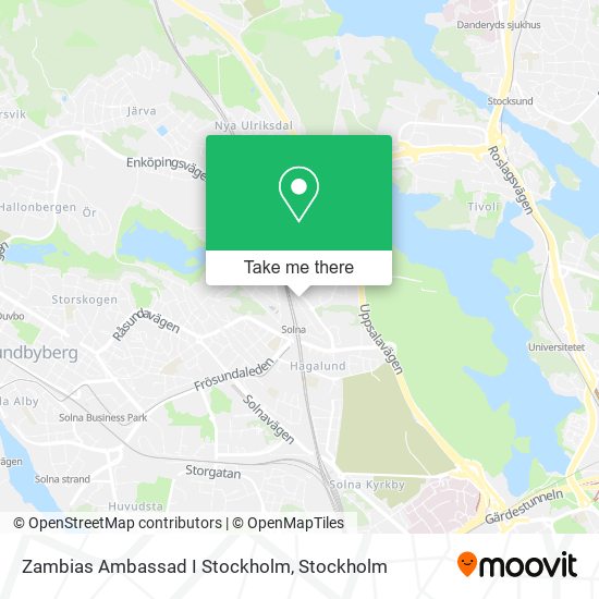 Zambias Ambassad I Stockholm map