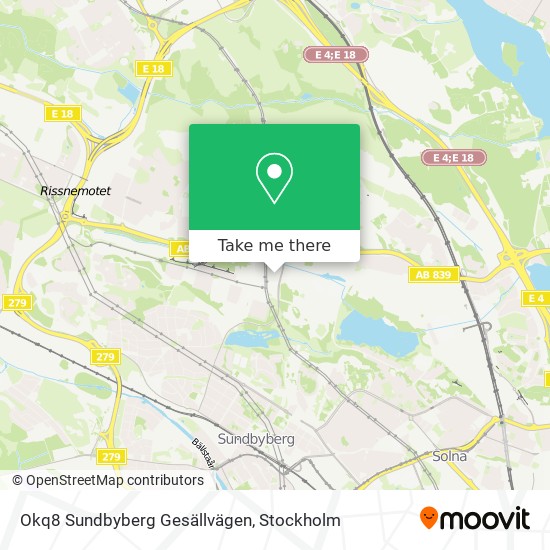 Okq8 Sundbyberg Gesällvägen map