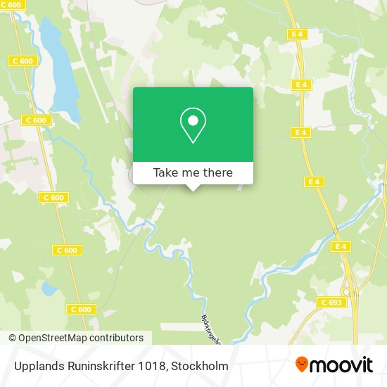 Upplands Runinskrifter 1018 map