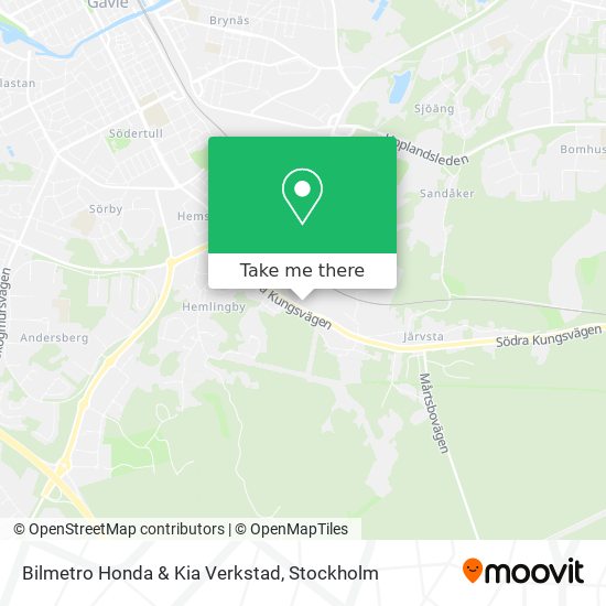 Bilmetro Honda & Kia Verkstad map