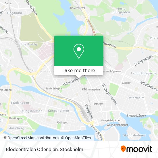 Blodcentralen Odenplan map