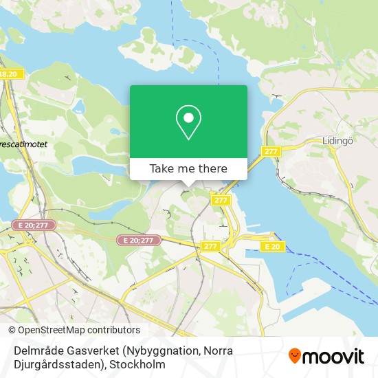 Delmråde Gasverket (Nybyggnation, Norra Djurgårdsstaden) map