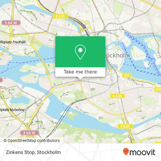 Zinkens Stop map