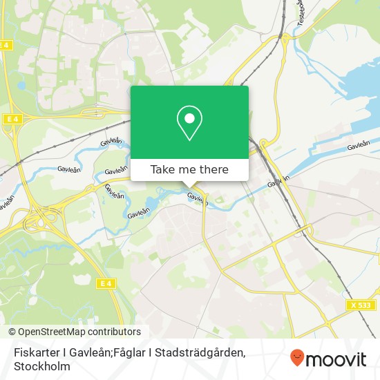 Fiskarter I Gavleån;Fåglar I Stadsträdgården map