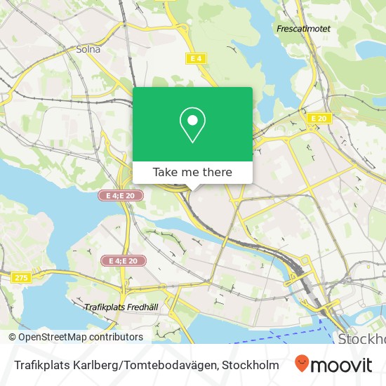 Trafikplats Karlberg / Tomtebodavägen map