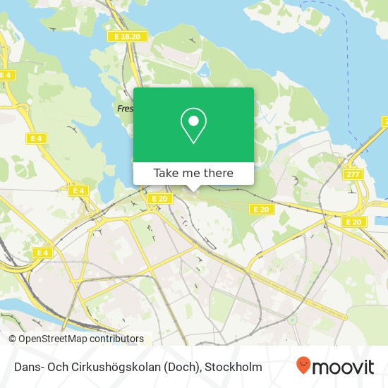 Dans- Och Cirkushögskolan (Doch) map