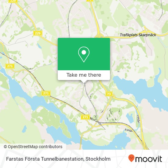 Farstas Första Tunnelbanestation map