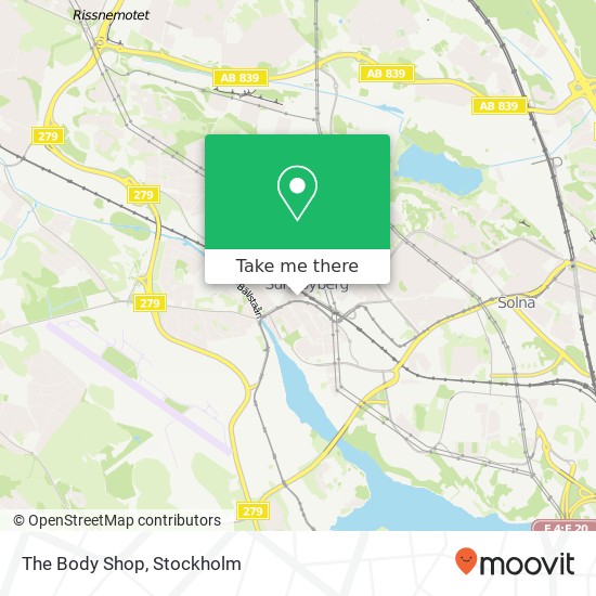 The Body Shop map