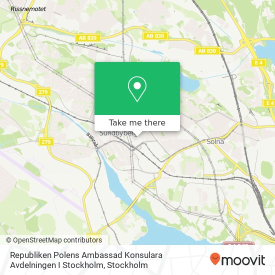 Republiken Polens Ambassad Konsulara Avdelningen I Stockholm map