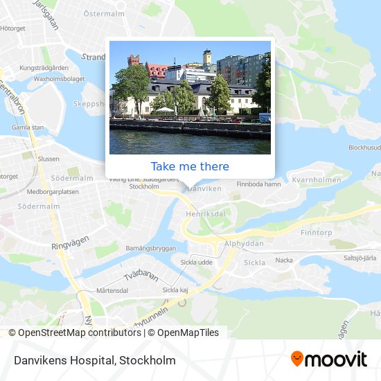 Danvikens Hospital map