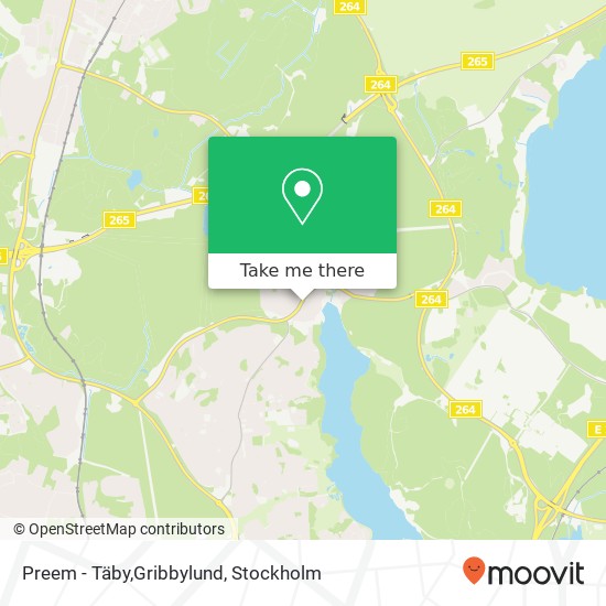 Preem - Täby,Gribbylund map