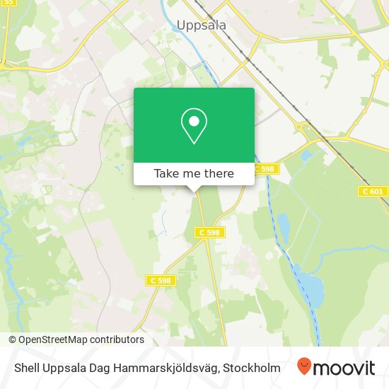 Shell Uppsala Dag Hammarskjöldsväg map