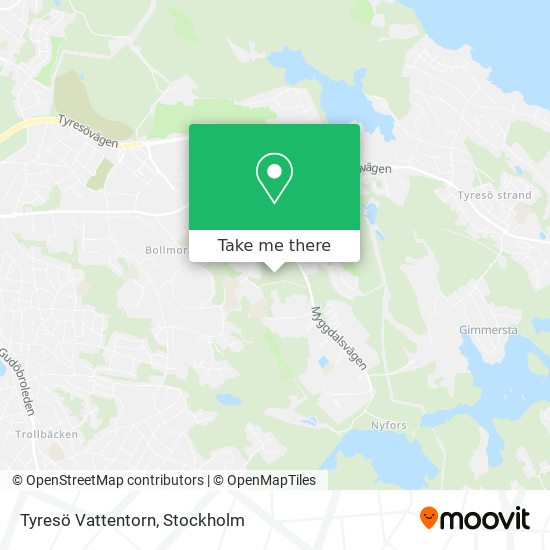 Tyresö Vattentorn map