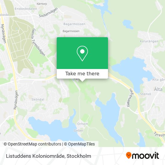 Listuddens Koloniområde map