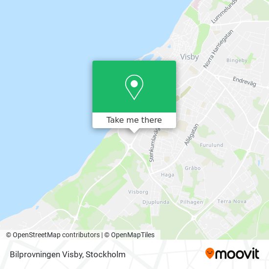 Bilprovningen Visby map