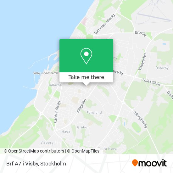 Brf A7 i Visby map