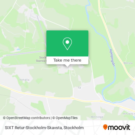 SIXT Retur-Stockholm-Skavsta map